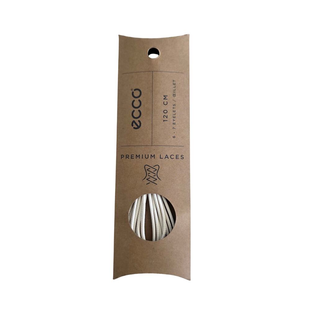 ECCO White Round Shoe Laces 120 cm (47”) 100% Cotton – New